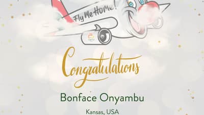 Fly me home raffle