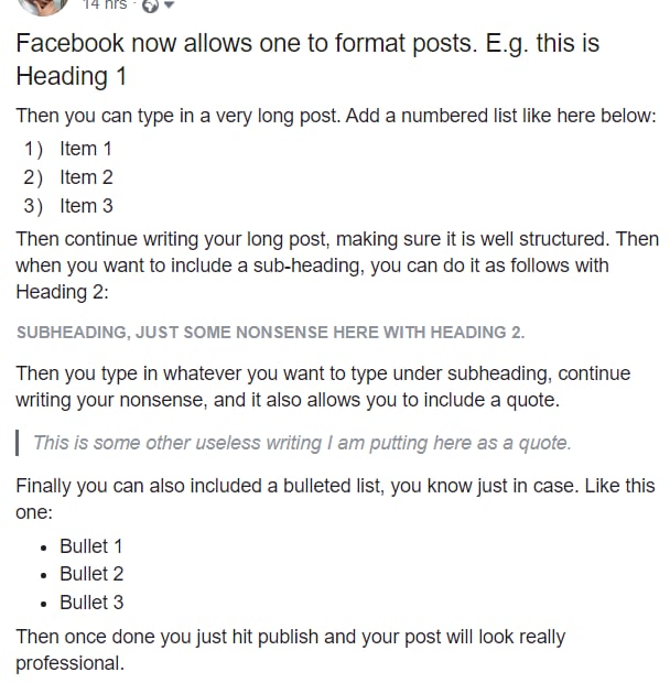 Writing long Facebook Posts is about to fun!