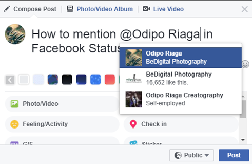 Facebook mentions