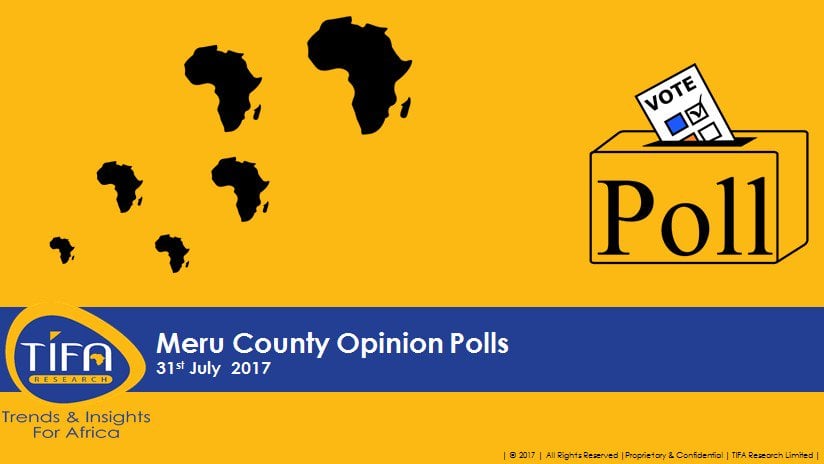 Raila to get 19% of Meru votes, pushing Raila to an easy win- TIFA Research